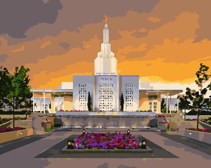 Idaho Falls Temple LDS Paint by Numbers Kit