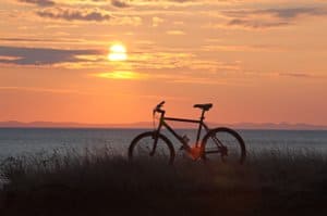 bicycle with the sunset